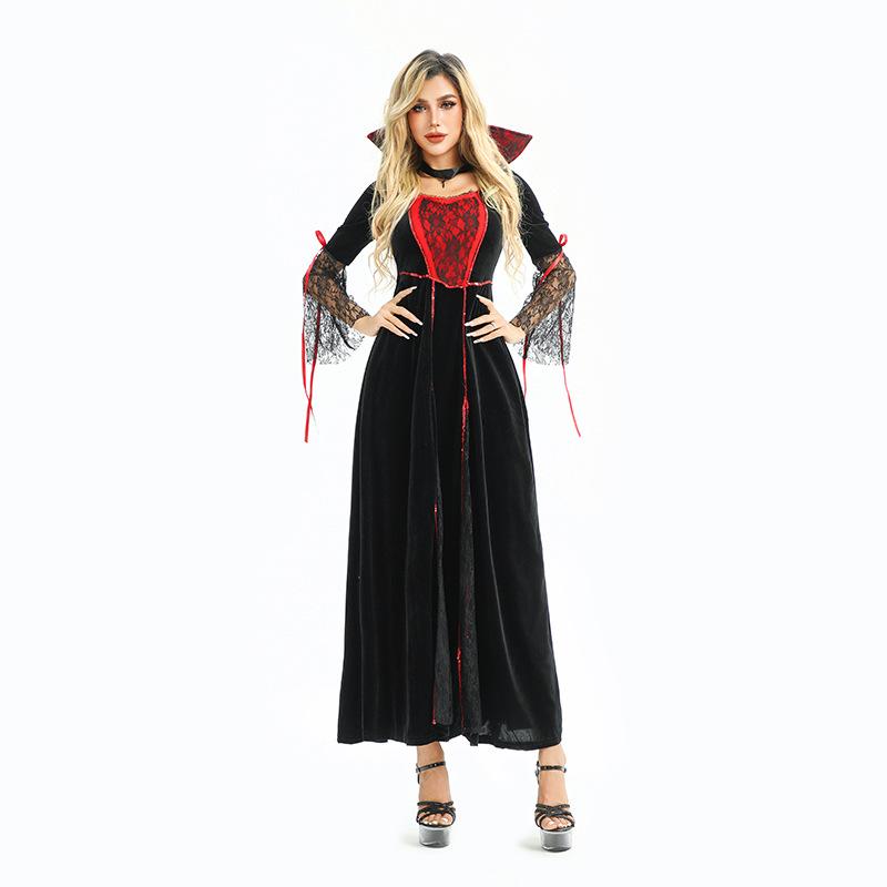 Halloween Costume Adult Death Robe Witch Costume Witch Club Queen Diablo Gothic Dress