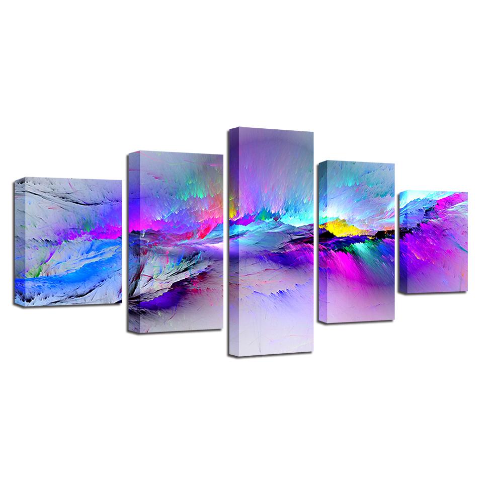 Print Posters Modern Wall Art Frame 5 Pieces Color Abstract Graffiti Scenery Pictures Modular Canvas Paintings Living Room Decor No Frame