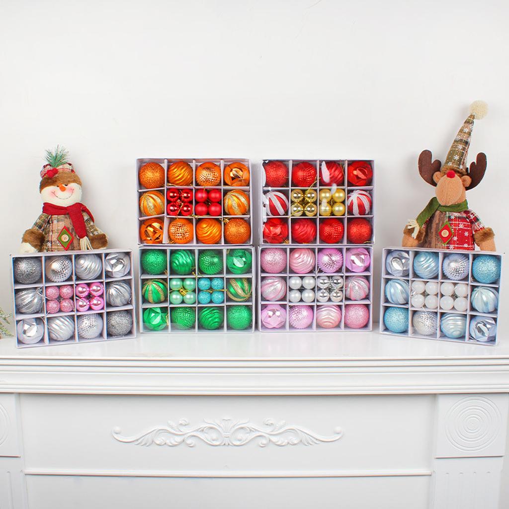 1 Box 30/60mm Weihnachtskugel-Ornamente Funkelnde Weihnachtsbaum-Anhänger Dekorative Hängende Weihnachtskugeln Kugeln