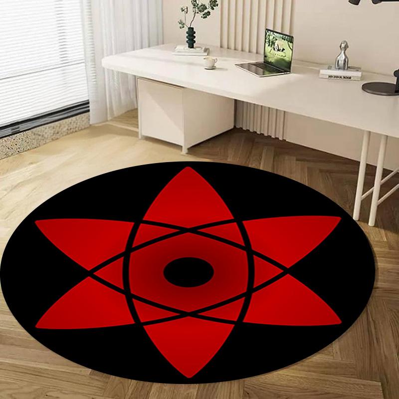 1Pc Sharingan Circular Print Rug - home decoration Carpet For Living Room Bedroom Flooring Computer Chair Area Rug
