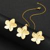 3pcs Stainless Steel French Vintage Flower Jewelry Set for Women Fashion Exaggerated Necklace Earrings Jewelry Set Daily Gifts