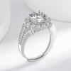 925 Sterling Silver Ring Imitation Moissanite White Zircon Ring Women's Fashion Simple Ring Birthday Party Wedding Jewelry Gift