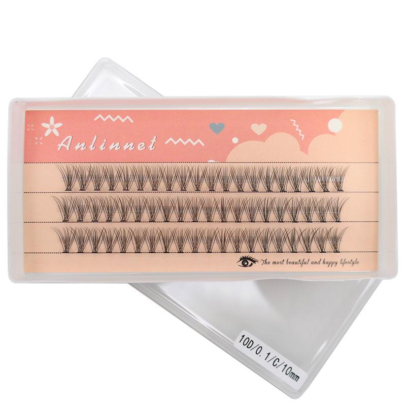 

Anlina Duo Soft Одинарные пучки для наращивания ресниц горячим способом, 10 волосков в пучке. 10D-0.07 white plastic box