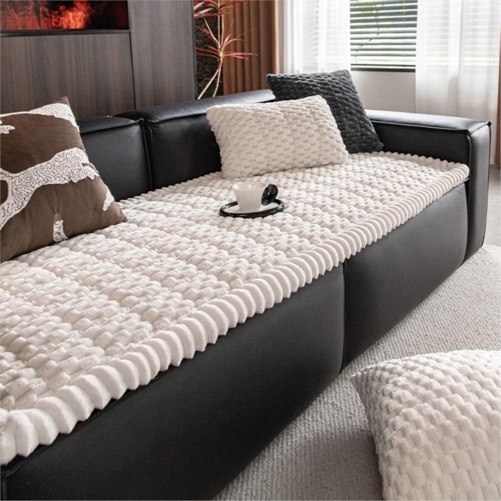 Winter Flannel Sofa Cushion Thickened Non-Slip Seat Pad Minimalist Modern Style Sofa Cover & Throw Living Room Sofa Types