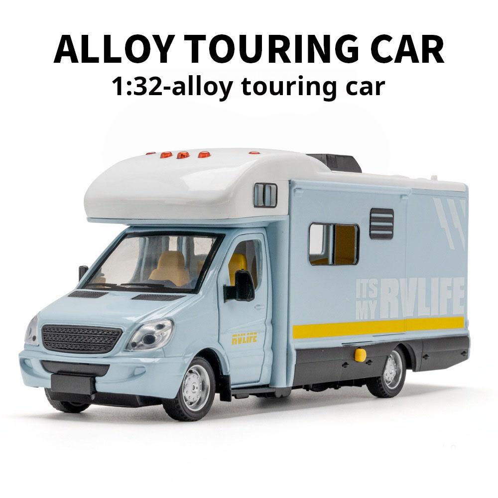 

Масштаб 1/32 Литой Металл Роскошный Автодом Автомобиль для Отдыха Модель Металлическая Игрушка Автодом Кемпер Фургон Туристический Автомобиль Модель Звук и Свет Детский Подарок небесно-голубой