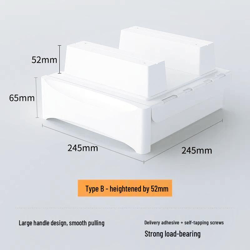 Adjustable Under-Desk Drawer: No Nails, No Drilling, Invisible Storage for Home or Office