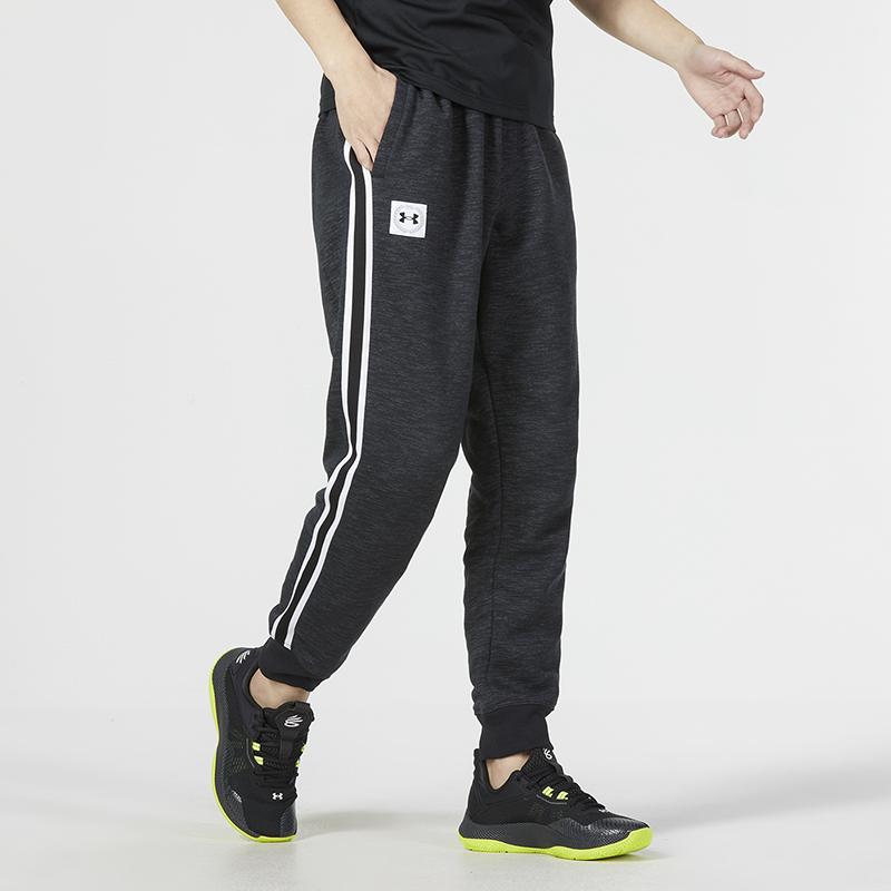 Under Armour Striped Sport Casual Pants Men Bottoms Black 1373817-001