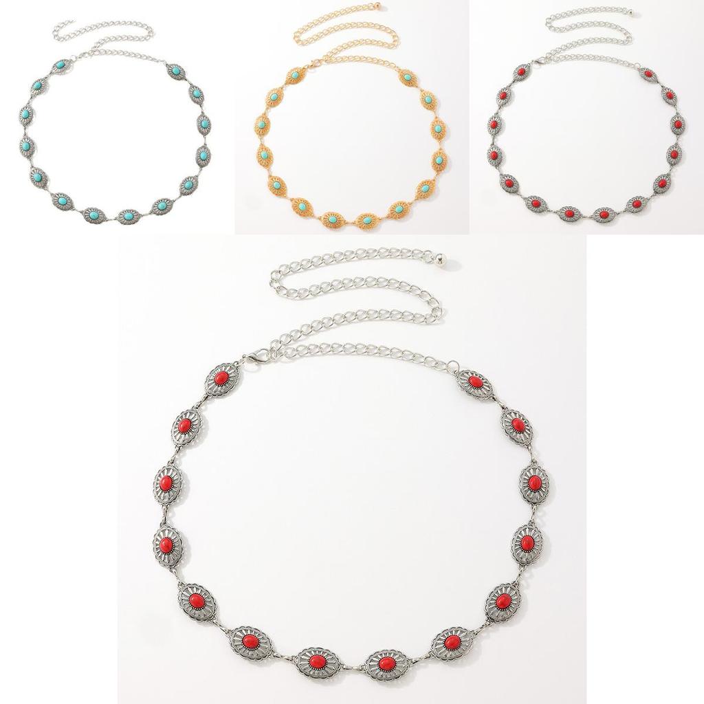 Bohemian Frau Metall Hüftkette Mit Perlenverzierungen Für Sommer Modeaccessoire