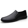 Men's Formal Leather Loafers: Spring Low-Top, Casual Flat Sole, Hollow Design, Large Sizes Available