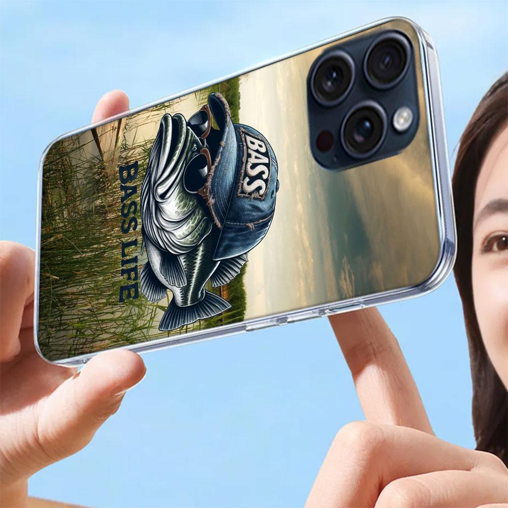 Enjoy a Day of Fishing Pleasure Clear Phone Case For Iphone 17 Air 16 Pro Max 15 Pro 14 Plus 17E 16E 11 13 12 Mini Cover Cases F