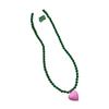 Sweet and Cute Girl-style Candy-colored Love Collarbone Chain Versatile Necklace, New Beaded Pearl Necklace.