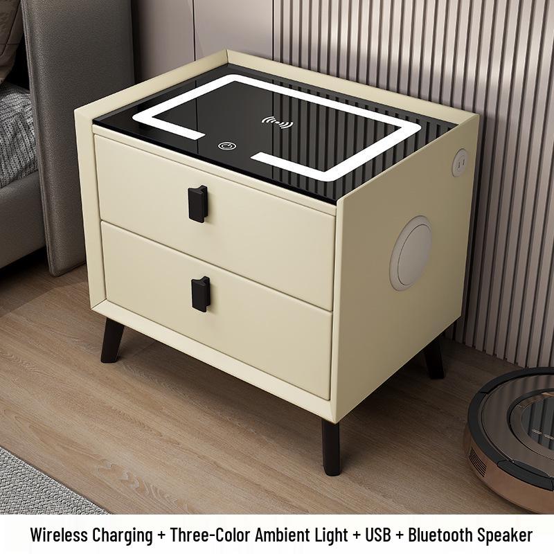 Smart Bedside Table with Storage - Compact Bedroom Cabinet