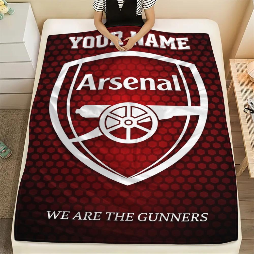 1PC Custom Name Arsenal Patterned Flannel Blanket Suitable For All Seasons for Home Decor Warmth and Comfort Gifts Holiday Present