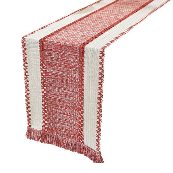 Boho Table Runner Color Block Table Runner with Tassels Farmhouse Table Runner for Kitchen Dining Table Dresser Home Decor