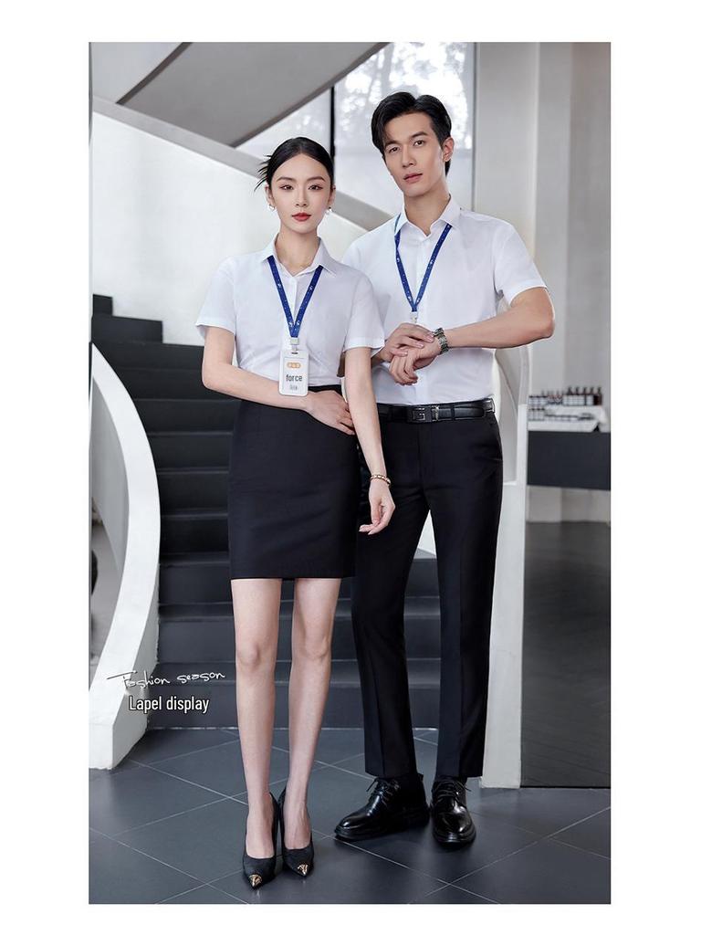 Unisex Professional Long Sleeve Silk Modal Shirt with Logo for Property Management Workwear