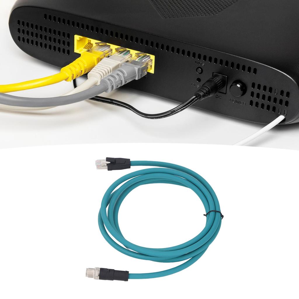 to RJ45 Cable, 2m Industrial Ethernet Cable with   X   Connector, for Routers Computers Switches Industrial Cameras PLC Servo Motors