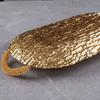 European Fruit Tray, Household Metal Bark Texture Shape Exquisite Handle Cake Plate,Gold Snack Plate Wedding Decoration,20inch
