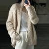 Autumn Winter Thick Turtleneck Cashmere Knitted Cardigan Women Casual Knit Loose Wool Sweater Larg Size Female Jacket Tops