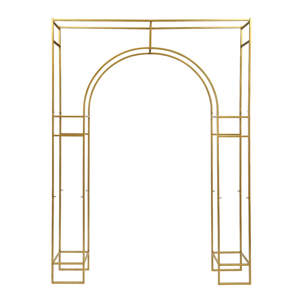 Gold Wedding Arch Stand Carbon Steel Backdrop Heavy Duty 44lb Load for Wedding Party Garden Decor