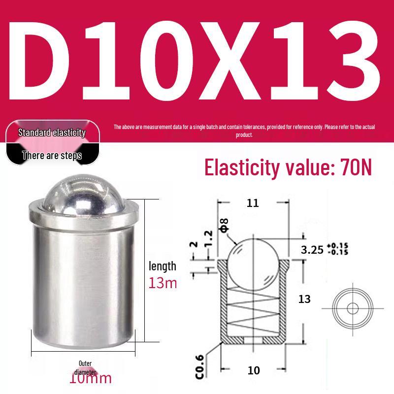 304 Stainless Steel Spring-Loaded Ball Plunger with Limit Screw