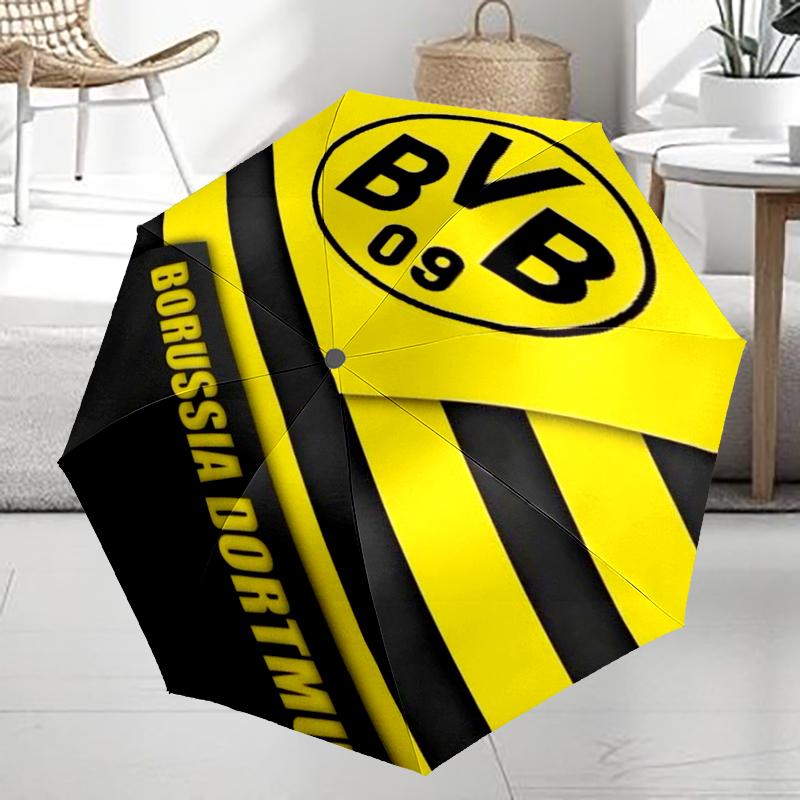 Borussia Dortmund Theme Automatic Umbrella, Lightweight & Portable, 8 Rib, Perfect for Outdoor Travel, Birthdays, Christmas, Gifts.