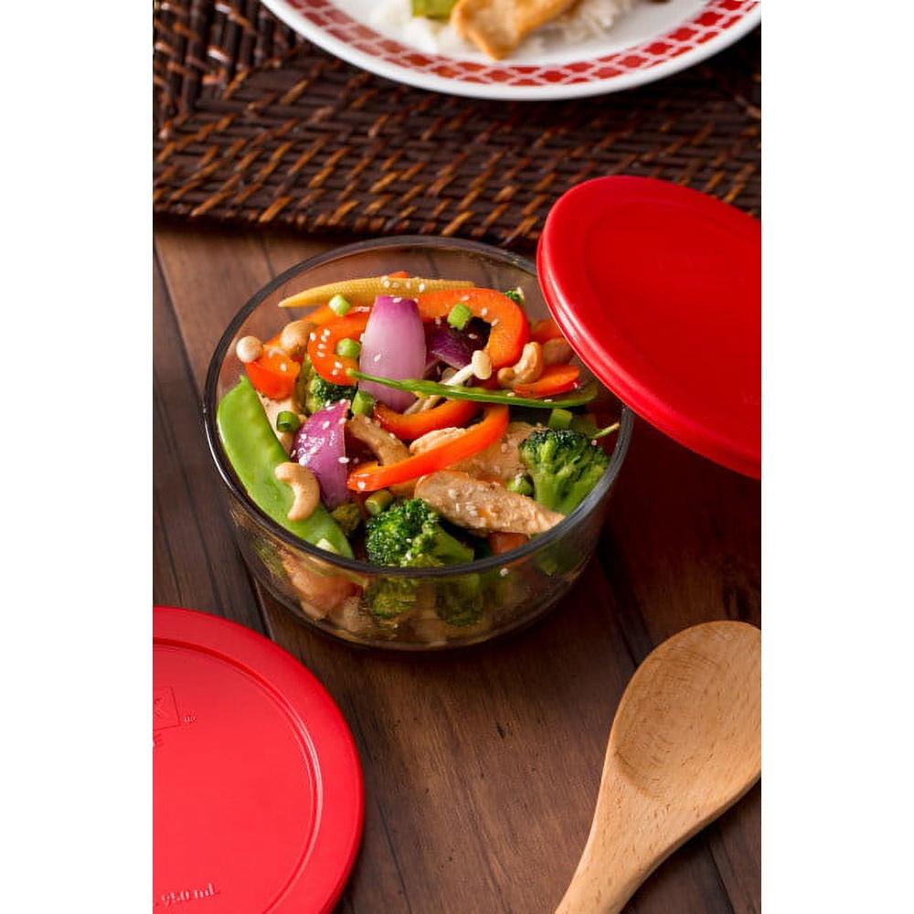 4 Cup Glass Bowl Storage Set of 2 with Plastic Lids Microwave Safe Dishwasher Safe Food Storage Containers