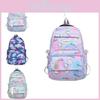 Trendy Large Capacity School Backpack For Middle School Students Lightweight Nylon Material In Multiple Colors