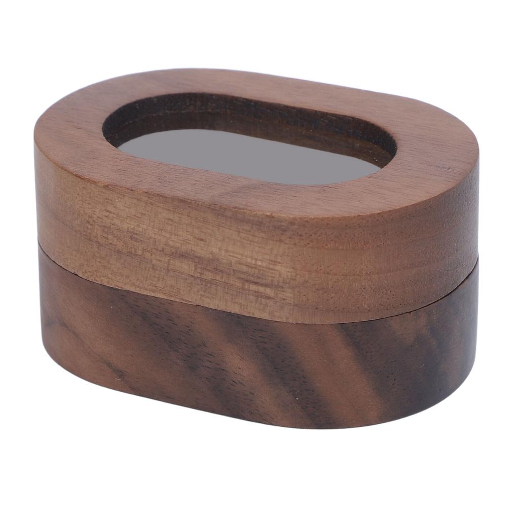 Ring Storage Box Vintage Walnut Wood and Soft Sponge Proposal Ring Holder for Wedding Or Festival Magnetic Closure