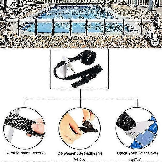 Universelles Schwimmbadabdeckung Rollenbefestigungsgurte Kit Schwimmgürtel für Outdoor-Ausrüstung - RIpj