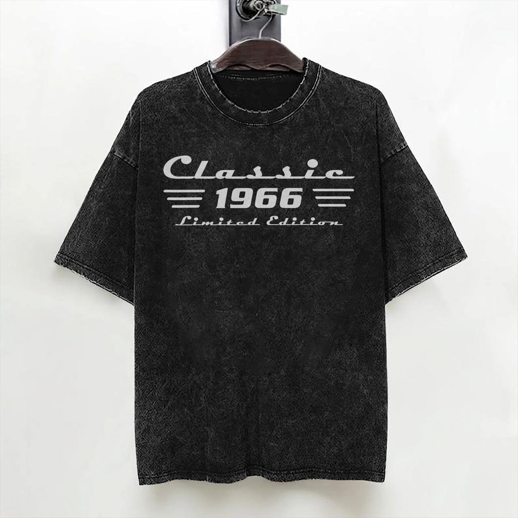 1966 60th Birthday 60 Years Old T Shirts Washed Short Sleeve Oversize TShirt Vintage Men Women Streetwear Summer Tops Tees