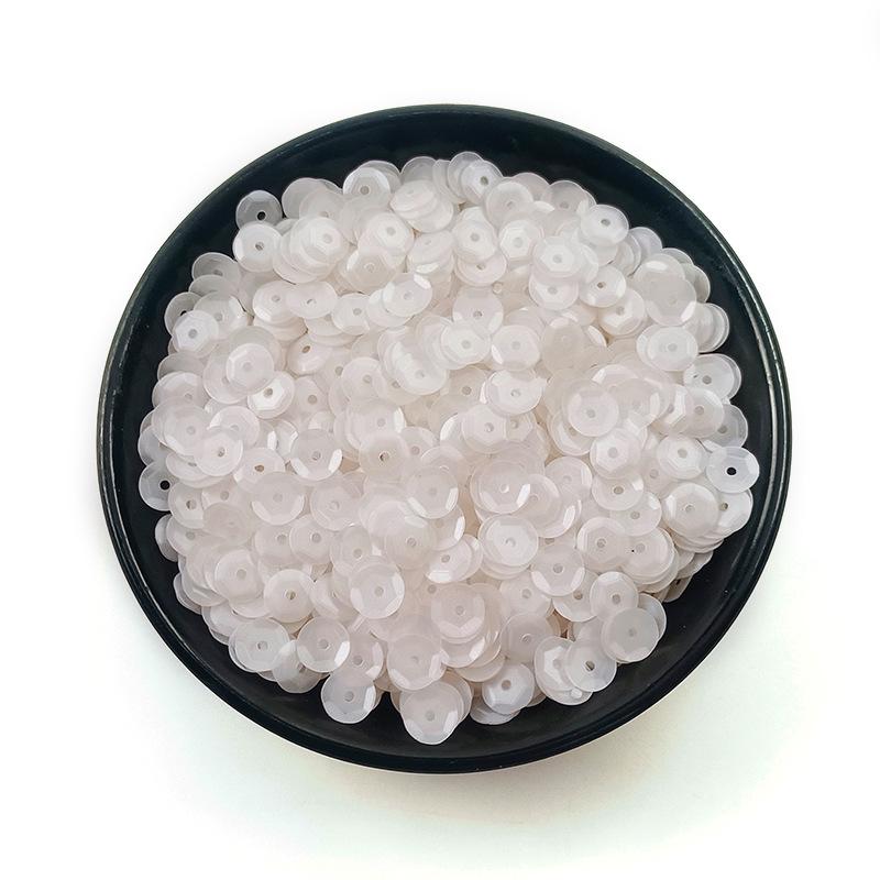 6MM Round Curved PVC Sequins with Middle Hole and Hexagonal Beads for Sewing