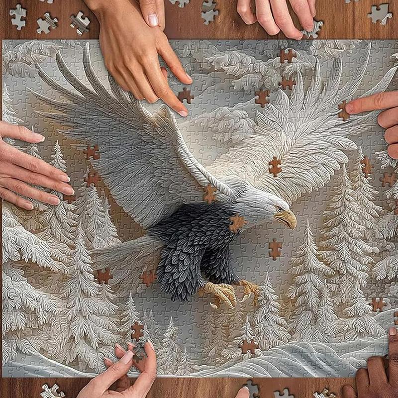 

Різьблений Орел Пазл 1000 Елементів Гра-Пазл Складний Дизайн Мистецтва Дикої Природи Орла Гра-Пазл Для Сімейного Дозвілля 1 set