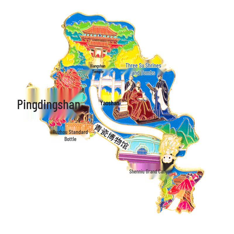 Pingdingshan Travel China City Metal Refrigerator Magnet: Creative Cultural Design 2025