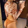 Printed Underwired Long Sleeve Bikini Women Swimwear Female Swimsuit Two-pieces Bikini Set Bather Bathing Suit Swim Lady