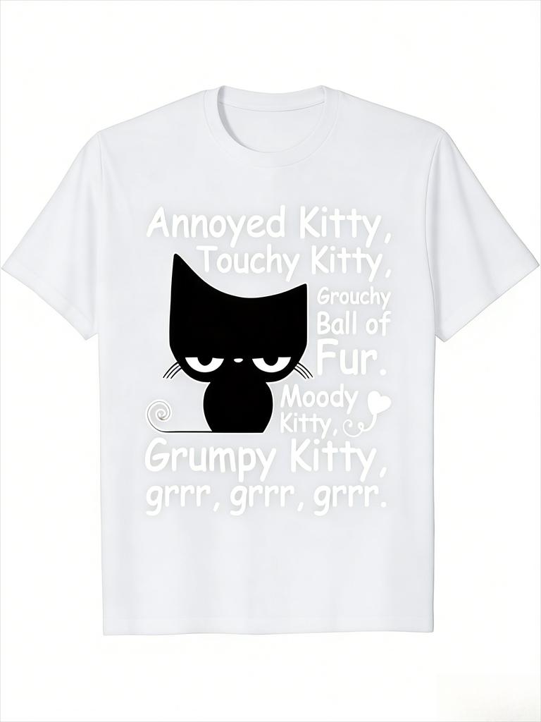 100 Cotton Funny Cat Graphic TShirt Angry Kitty Design with Humorous Phrases Perfect Gift for Cat Lovers Men Women