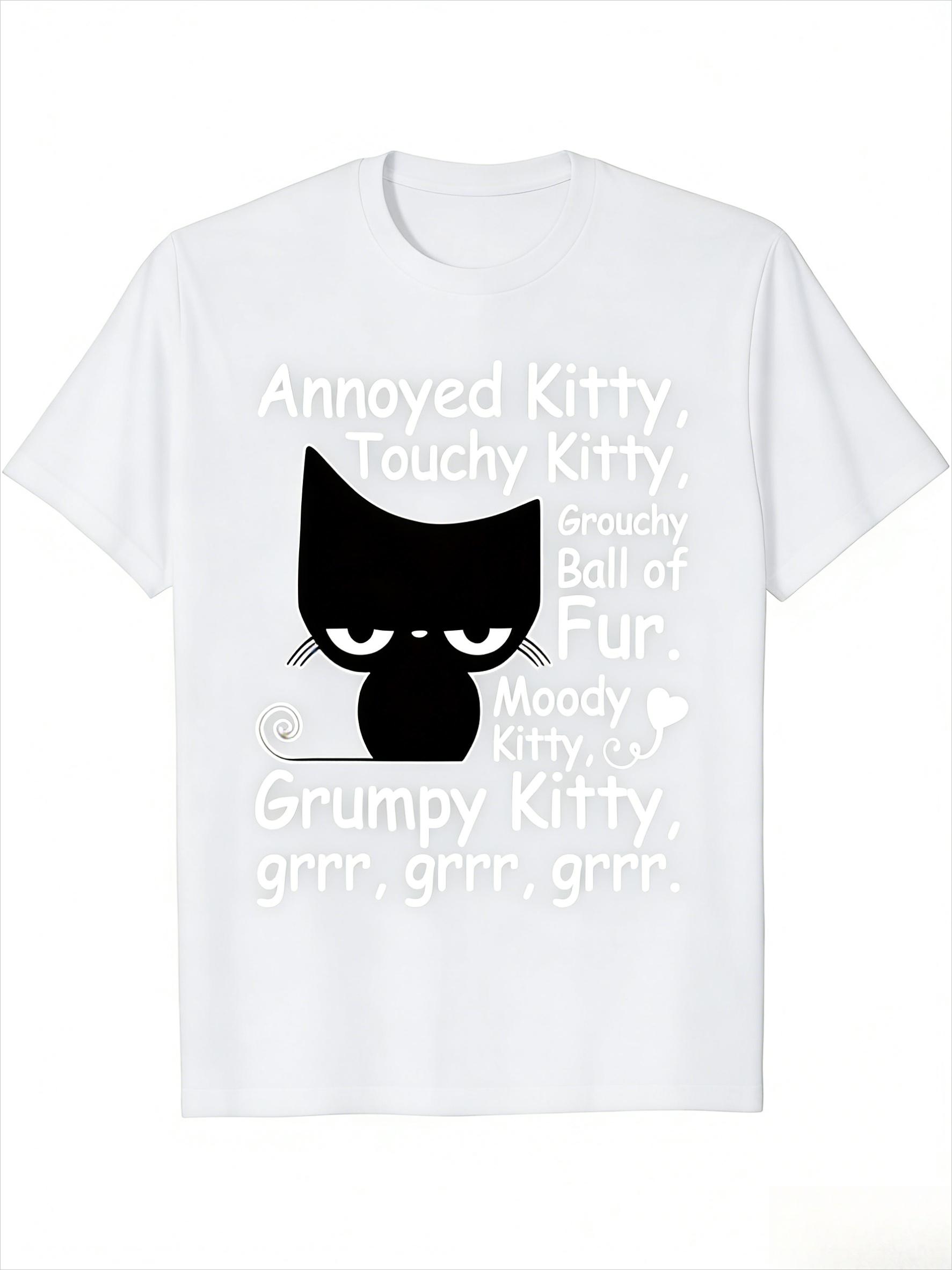 100 Cotton Funny Cat Graphic TShirt  Angry Kitty Design with Humorous Phrases Perfect Gift for Cat Lovers Men  Women S