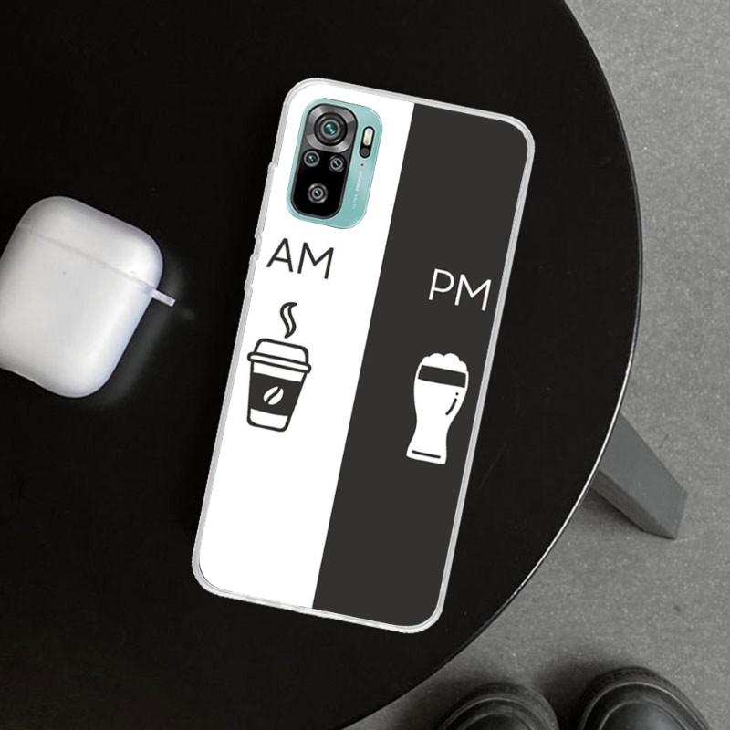 Coffee Wine Cup Phone Case For Xiaomi 12 11T 10 9 Redmi Note 10 10S Pro Redmi 9 9A 8 Transparent Phone Cover