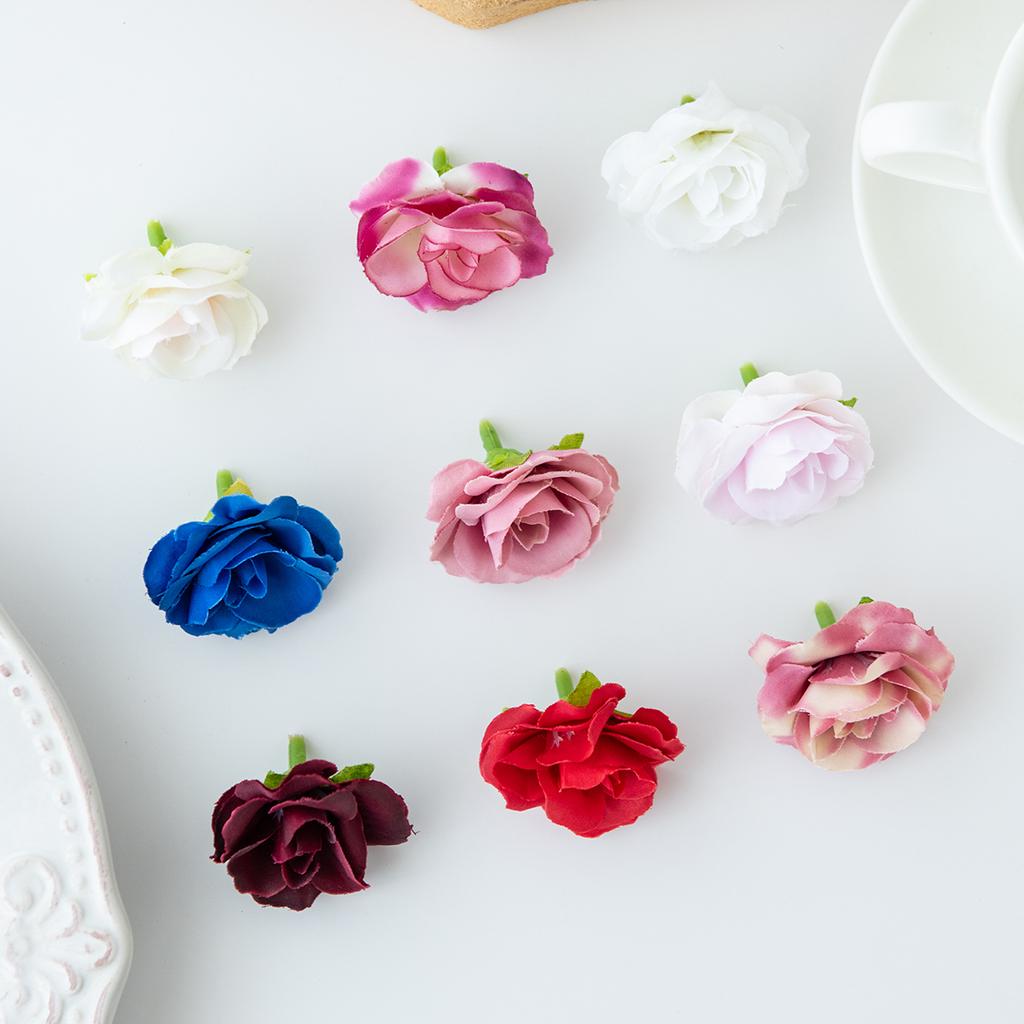 40/80pcs Artificial Flower Silk Rose Tea Bud Outdoor YardGarden arch Wreath Wedding Festival Home Decorat Festival Diy Gift Box