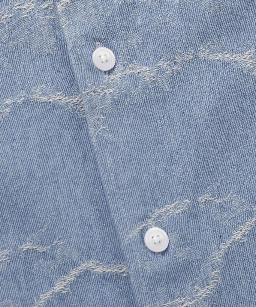 Prism Works Wave Denim Half Shirt _ Light Blue