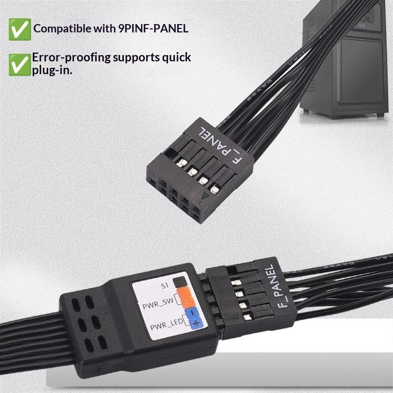 20cm 30cm 50cm 9Pin Header Computer Motherboard Front Extension Cable For PC Motherboard Power Switch Restart Hard Drive