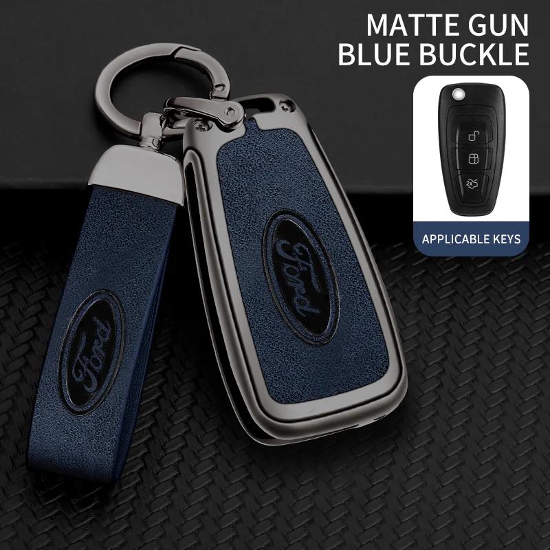 Car Sticker New 2025 Hot Car Metal Leather Key Shell Case Ford Ranger C-Max S-Max Focus 2 3 MK3 Galaxy Mondeo Transit Tourneo Ec