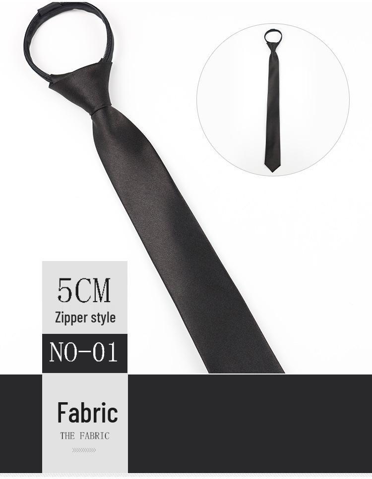 Herren 5cm Reißverschluss-Stil Imitationsseide Monochromatische Krawatte
