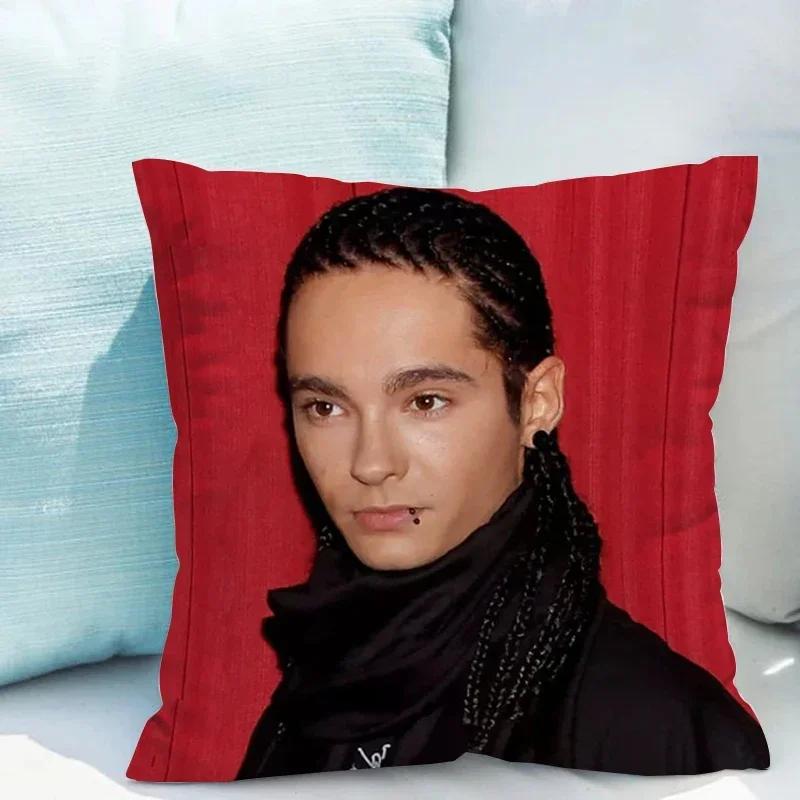 45x45 Poszewki na poduszki Tom Kaulitz Dwustronny nadruk Zestawy sof Pościel w rozmiarze Twin Ozdobne poduszki do salonu Poduszka