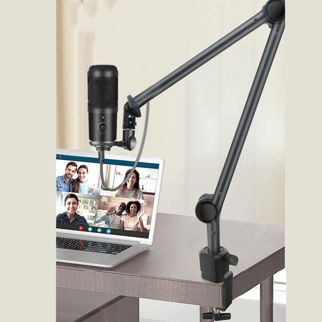 Microphone Arm Stand 180 Degree Adjustable Stable Durable Carbon Steel Desktop Mic Arm Stand for Bro