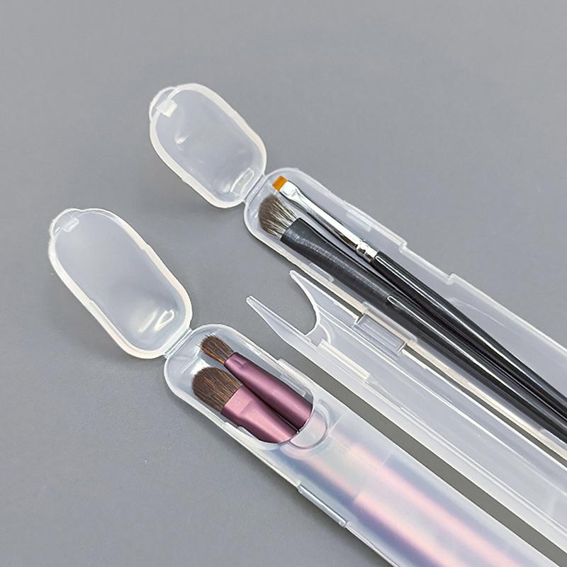 1 Stück Tragbare Transparente Make-up-Pinsel Aufbewahrungsbox mit Deckel Augenbrauenstift Make-up-Pinsel Organizer Essstäbchenetui Beauty-Tool