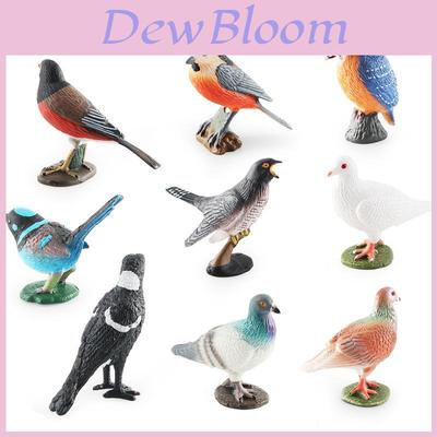 Realistic Pvc Bird Model Collection Includes Dove Magpie Cuckoo Sparrows For Decor