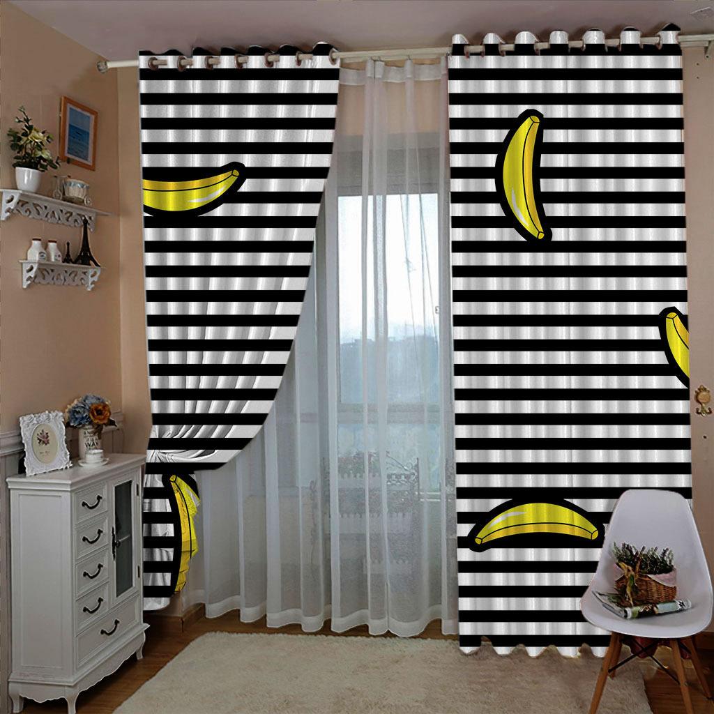 High Density Blackout Curtains Cartoon Small Objects Small Plants 3D Digital Printing Blackout Curtains