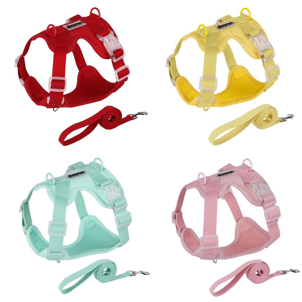 Pet Vest Harness For Small Dogs Polyester No Stretch With Adjustable Sizes For Puppy Walking