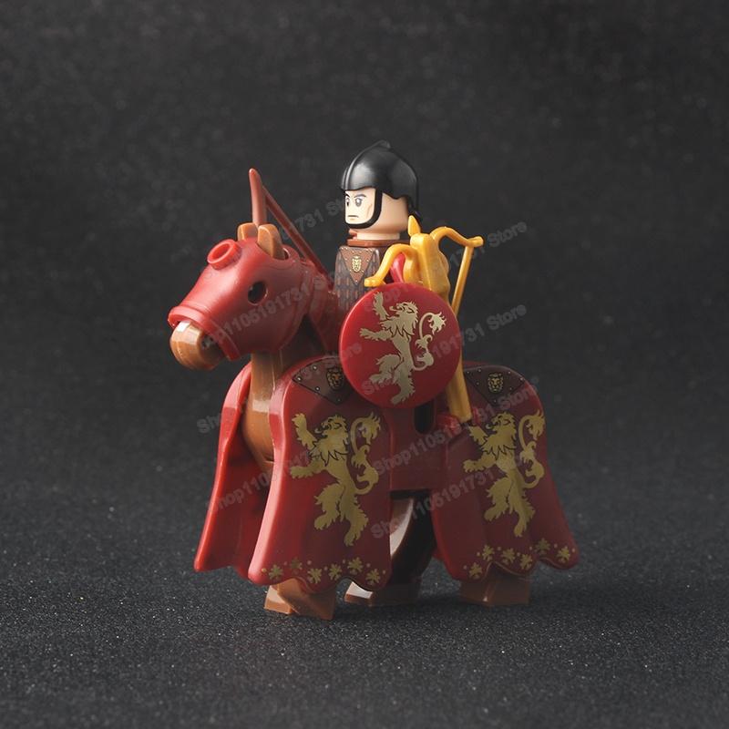 Medieval Knight Serie Figures Building Blocks Warrior Soldiers Guards Lion Heart Hospital Teutonic Knight Battle Pastor Kid Gift