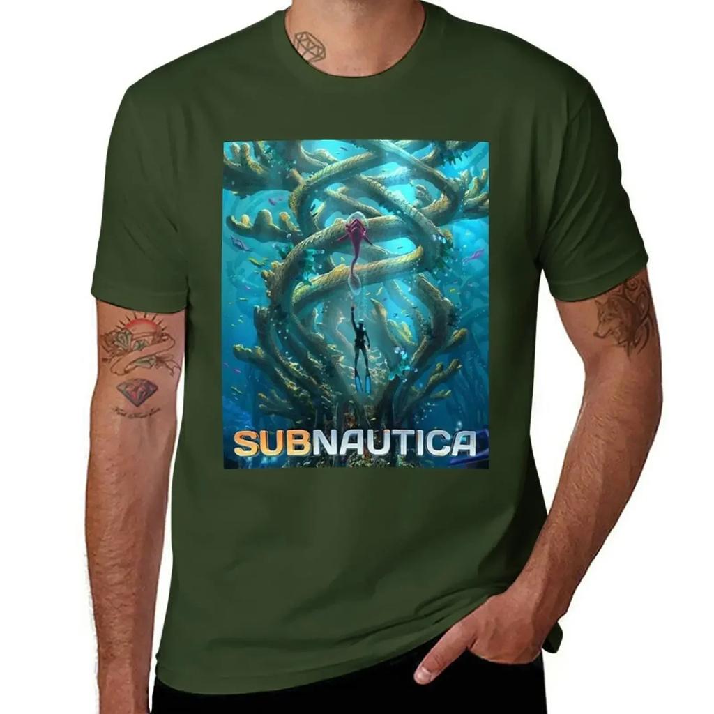 Subnautica Poster T-Shirt summer top plus sizes quick drying mens graphic t-shirts hip hop